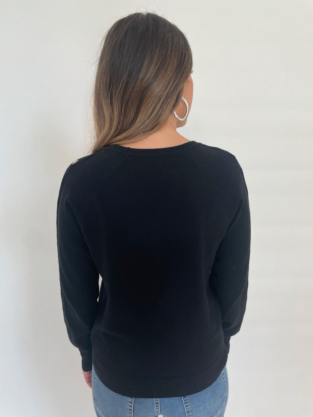 J Society Eve Grommet Sweater in Black available at Barbara Katz