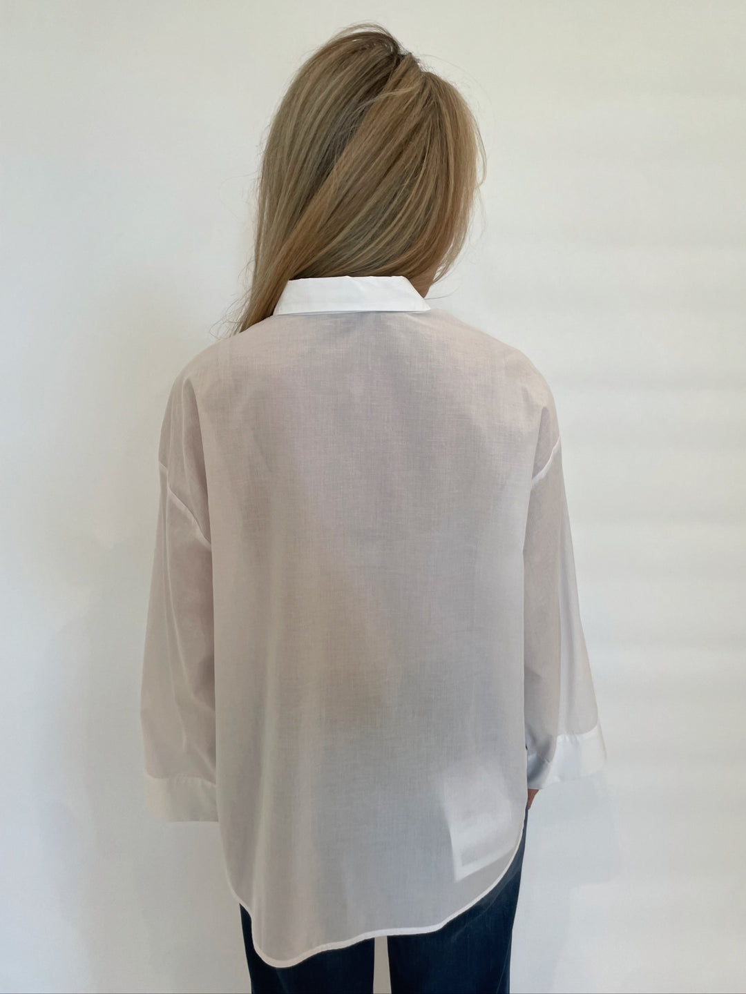 WHYCI Noam Embroidered Shirt in White available at Barbara Katz