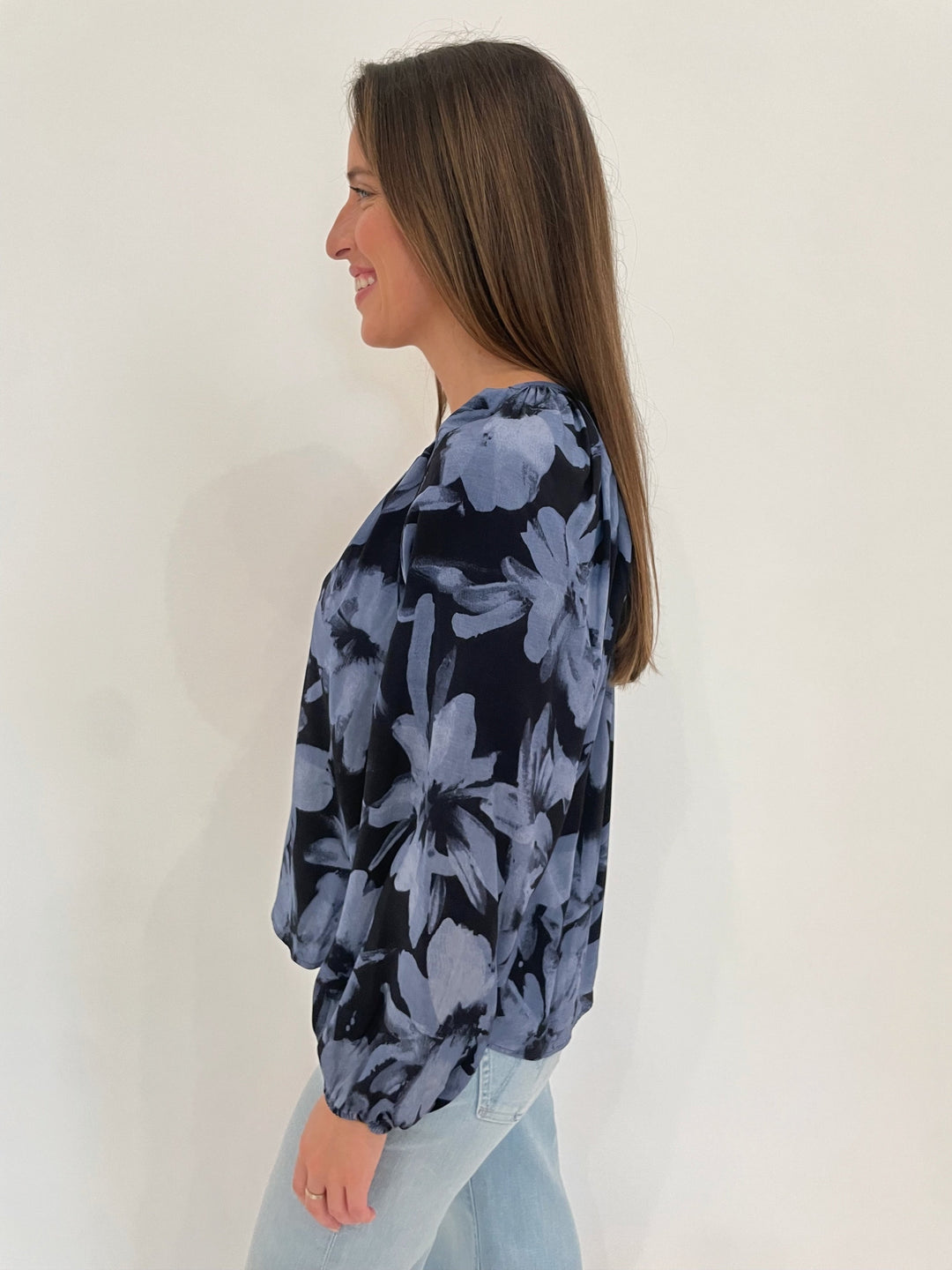 Rails Indi Long Sleeve Top in Midnight Lily available at Barbara Katz