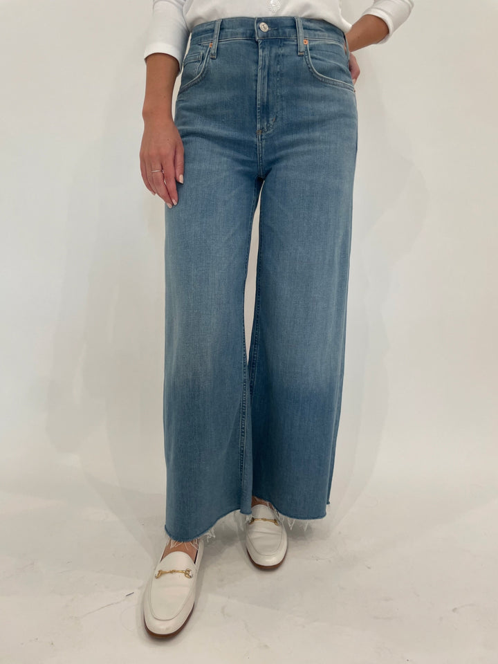 Citizens of Humanity Lyra Crop Wide Leg Jeans in Bhodi available at Barbara Katz