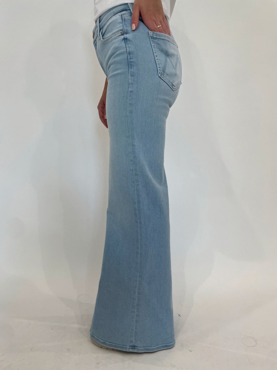 Mother Denim The Roller Sneak Jeans in Ball's In Your Court available at Barbara Katz