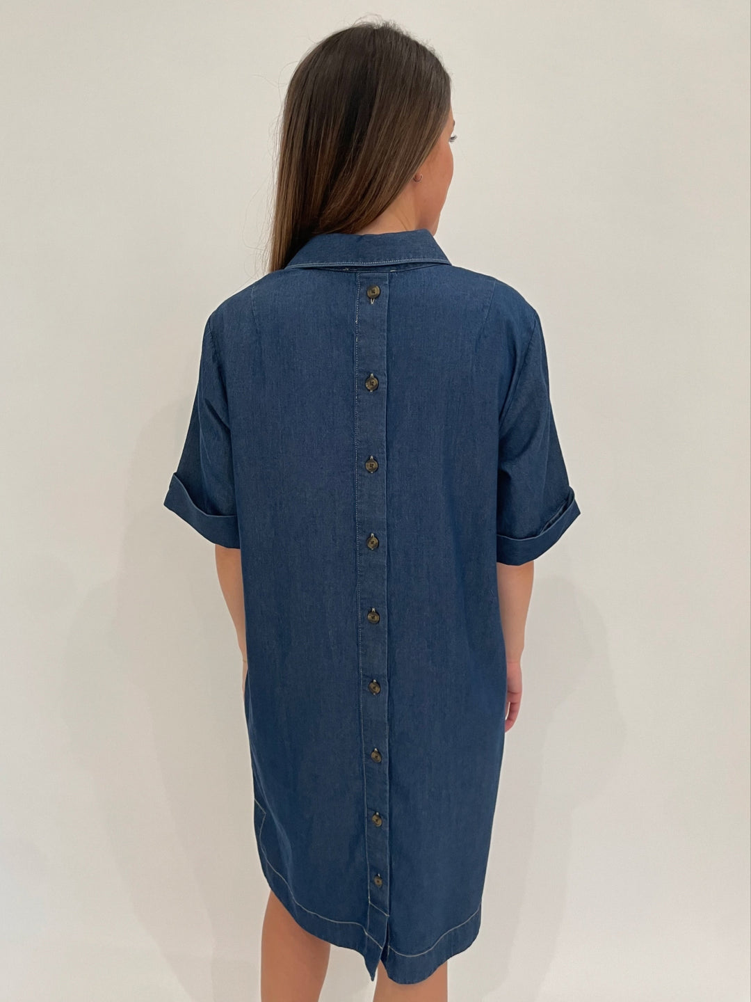 Hinson Wu Aileen Short Sleeve Denim Tencel Dress available at Barbara Katz