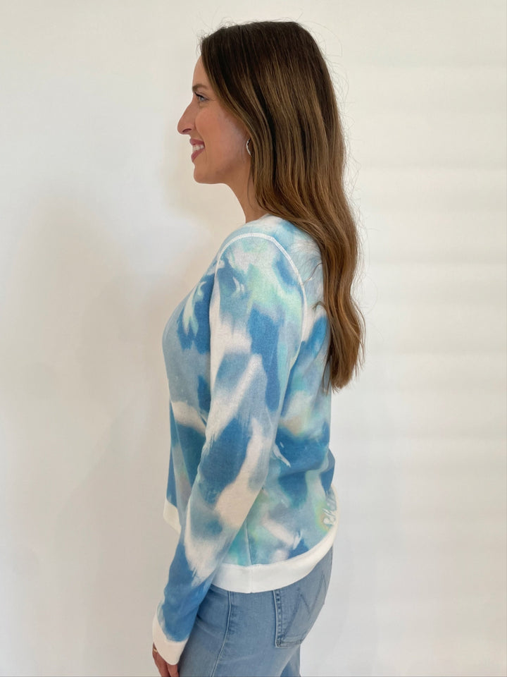 Kinross Waterway Print Long Sleeve Sweater in Multi available at Barbara Katz