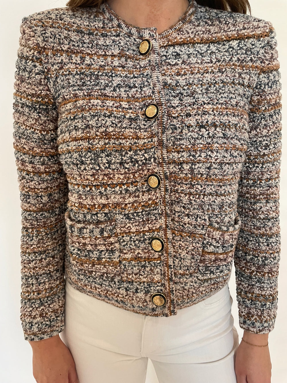 Ba&sh Guspa Cardigan in Beige available at Barbara Katz