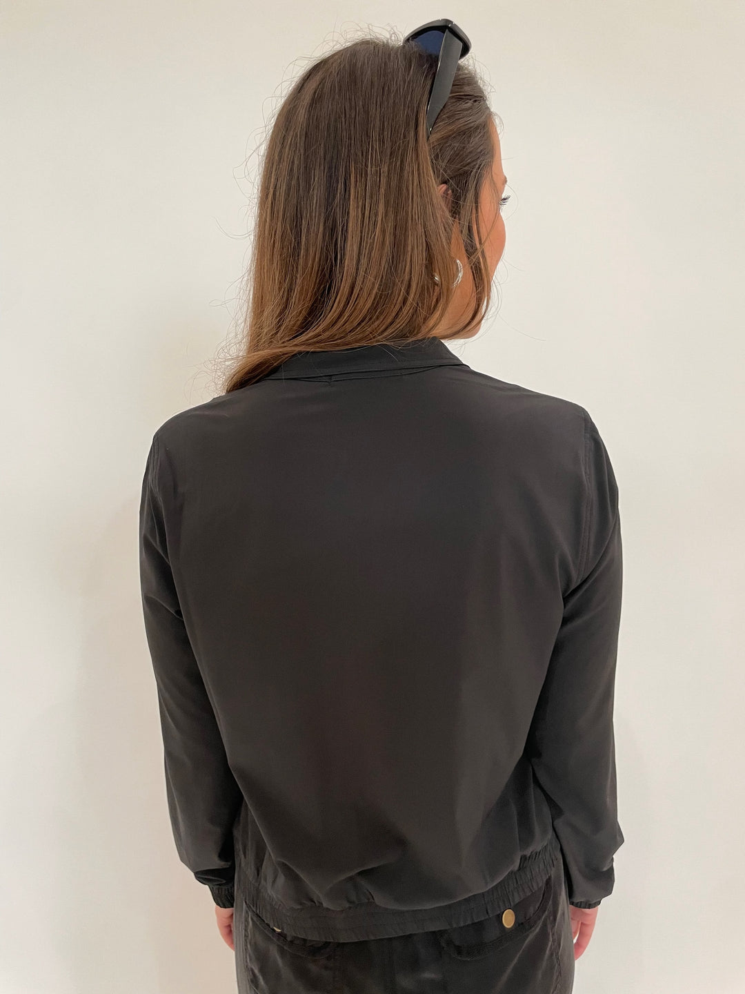 Wearables Active Quinn Bomber Jacket in Black available at Barbara Katz