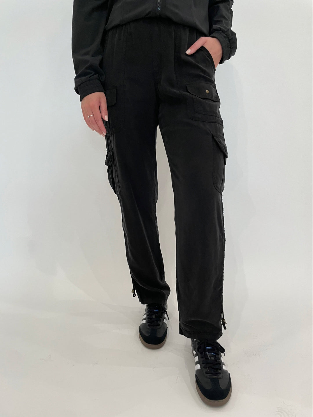 XCVI Sunny Cargo Pants in Black available at Barbara Katz