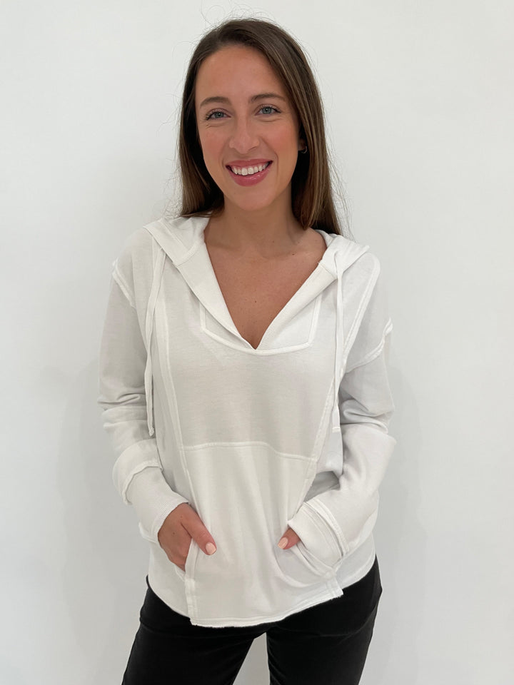 Wearables Ruby Hoodie Sweater in White available at Barbara Katz