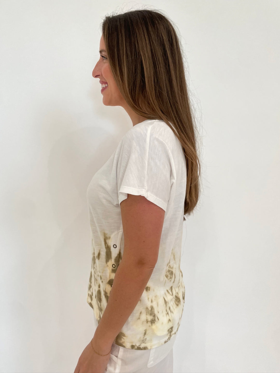 Wearables Slub Rian Short Sleeve Top in Headland Wash Flourish available at Barbara Katz