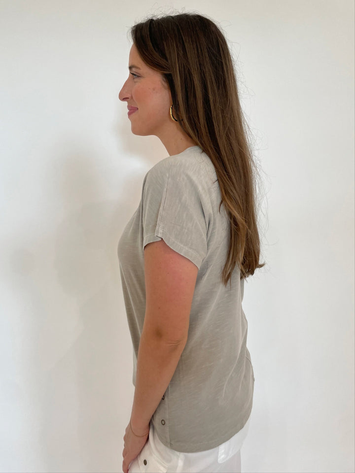 Wearables Slub Rian Short Sleeve Top in Ripple Pigment available at Barbara Katz