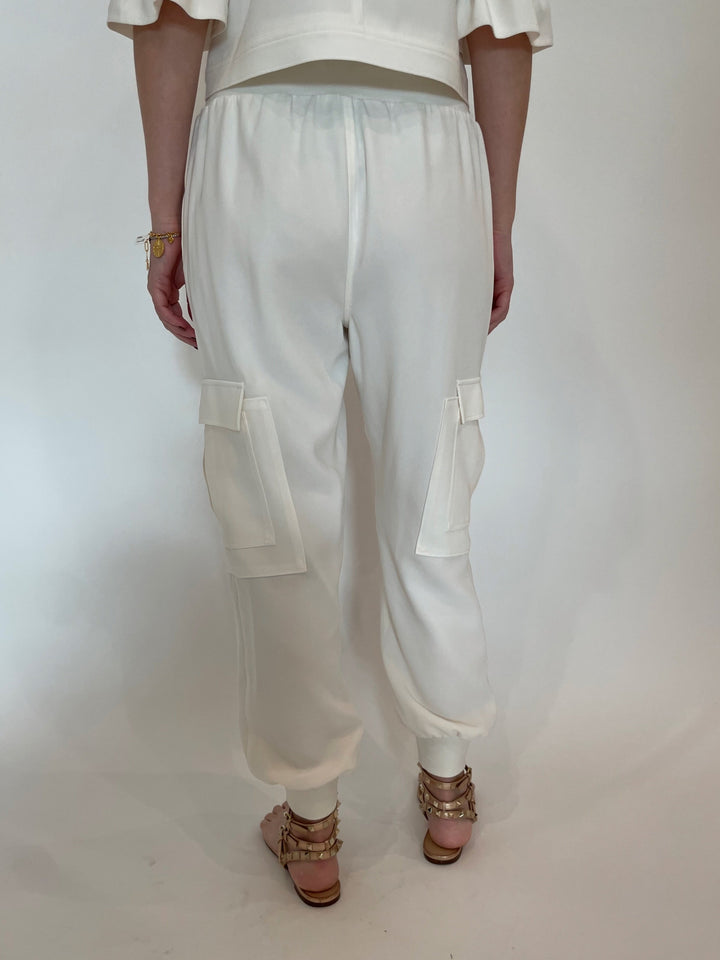 Cinq a Sept Crepe Giles Pants in Ivory available at Barbara Katz