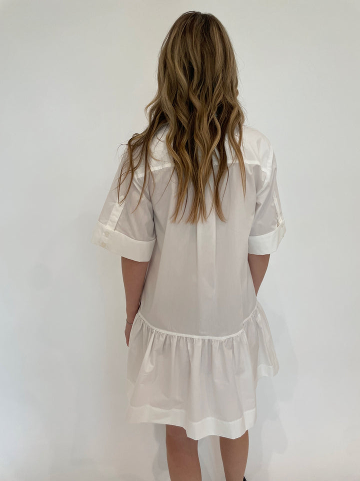 Simkhai Cris Shirt Dress in White available at Barbara Katz