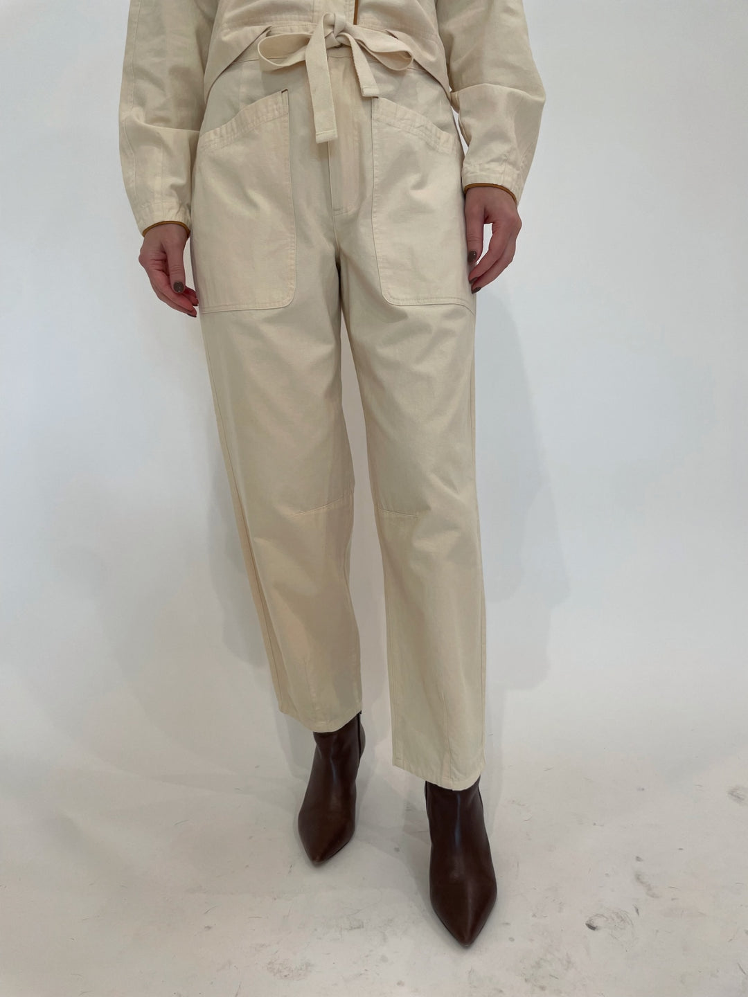 Lilla P Tapered Pants in Alabaster available at Barbara Katz