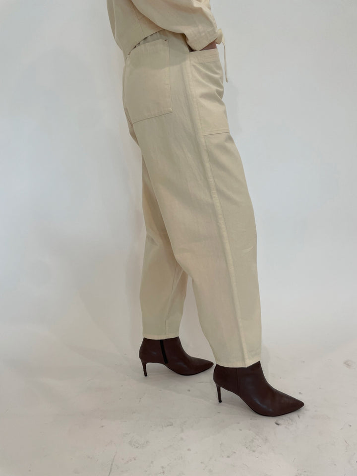 Lilla P Tapered Pants in Alabaster available at Barbara Katz