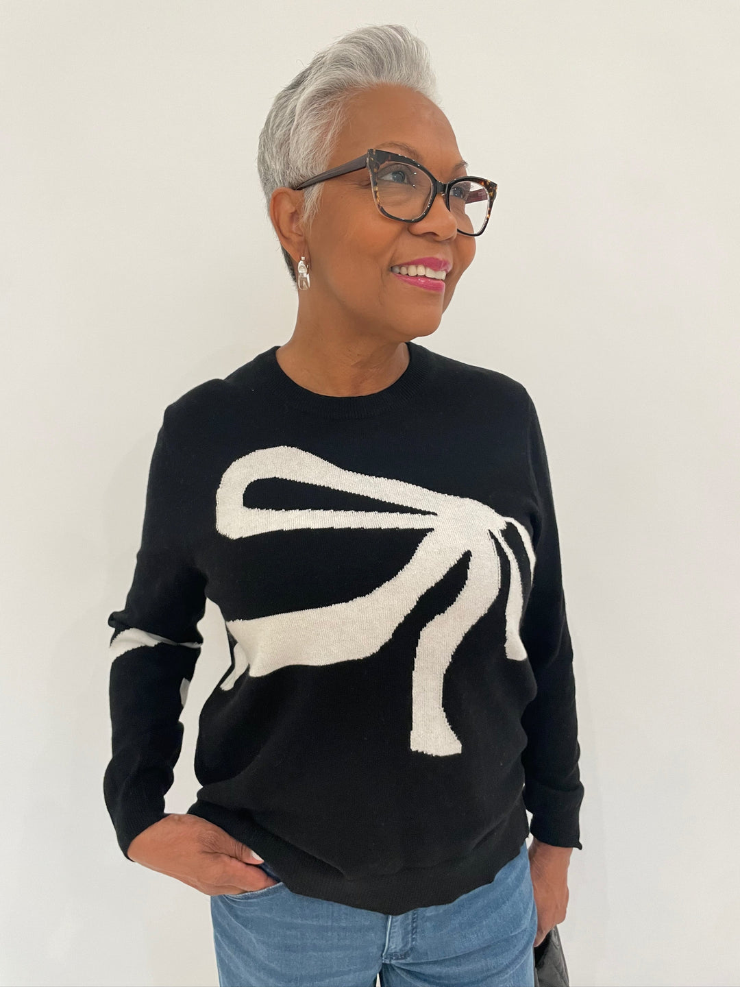 Zaket & Plover Angie Dress Me Up Sweater in Black available at Barbara Katz