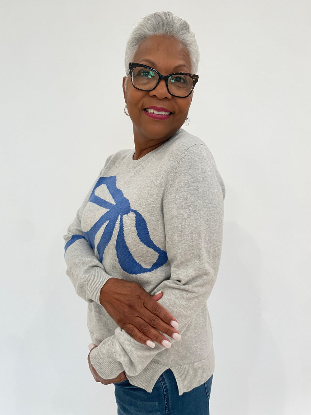 Zaket & Plover Angie Dress Me Up Long Sleeve Sweater in Marl available at Barbara Katz