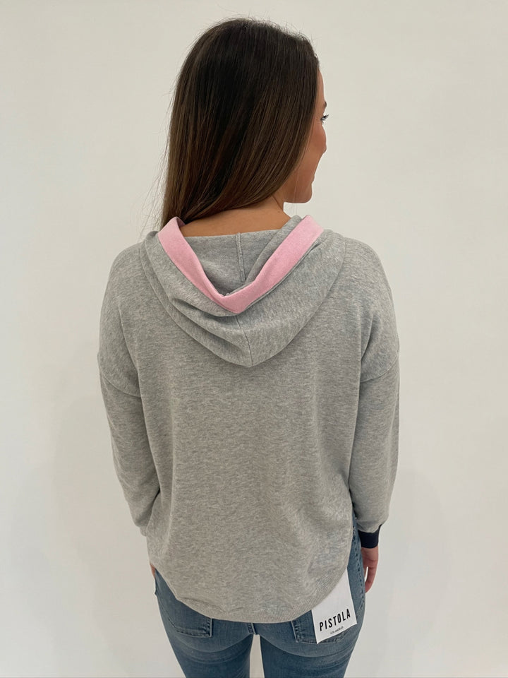 Zaket & Plover Carol Fun Hoodie Sweatshirt in Marl available at Barbara Katz