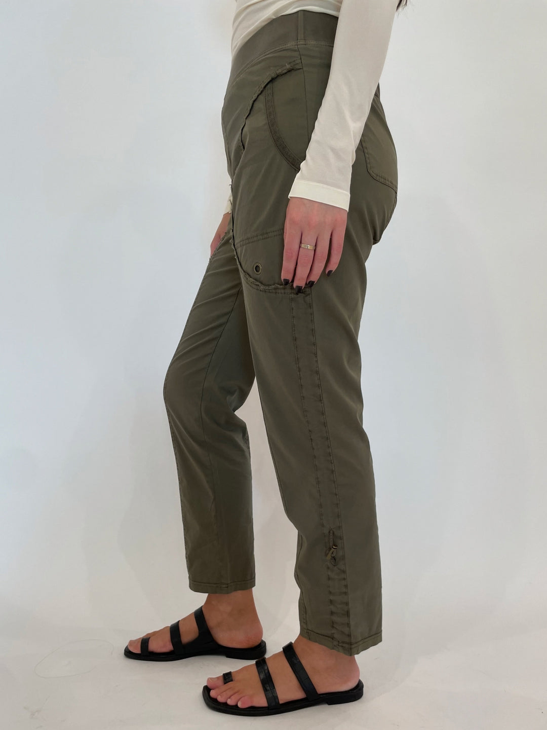 XCVI Stacey Pull-On Slim Pants in Terrarium available at Barbara Katz