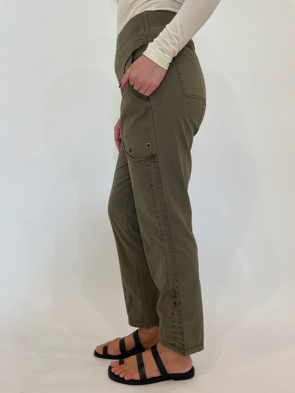 XCVI Stacey Slim Pull-On Pants in Terrarium available at Barbara Katz