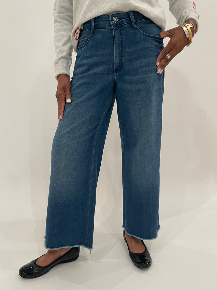 MAC Denim Dream Wide Crop Wonder Jeans available at Barbara Katz