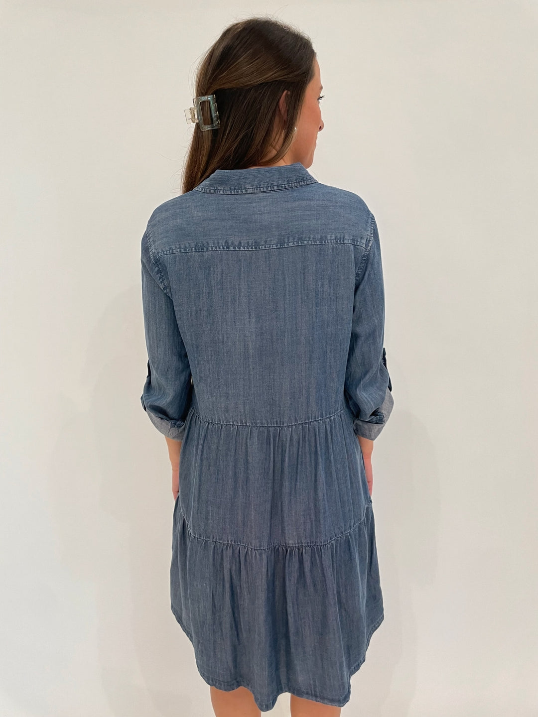 BK Bree Denim Dress in Calva available at Barbara Katz