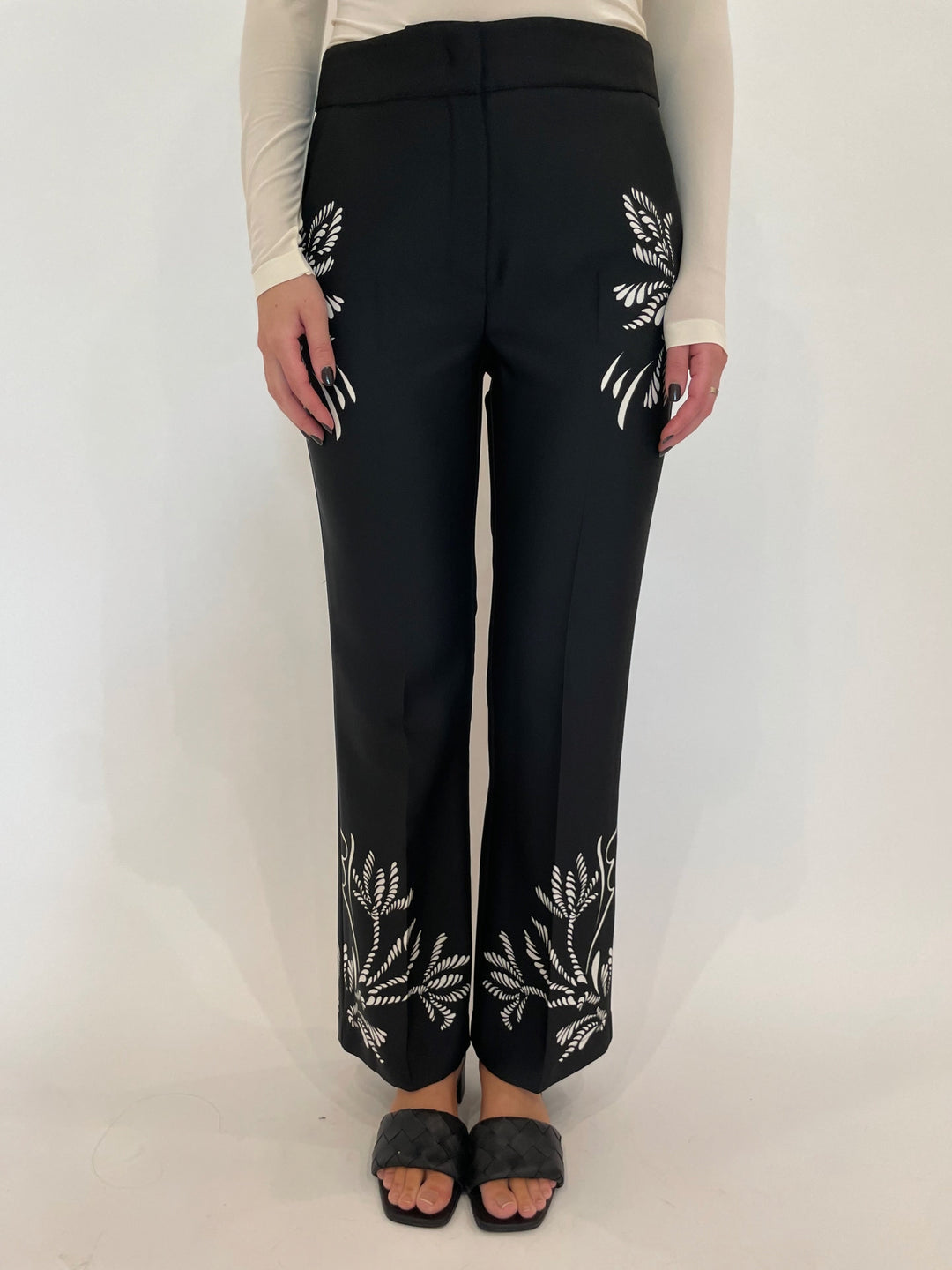 Marella Egizio Satin Pants in Black Placed available at Barbara Katz