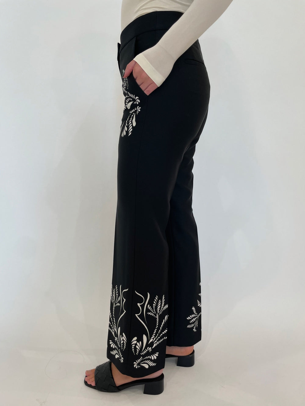 Marella Egizio Satin Trousers in Black Placed available at Barbara Katz