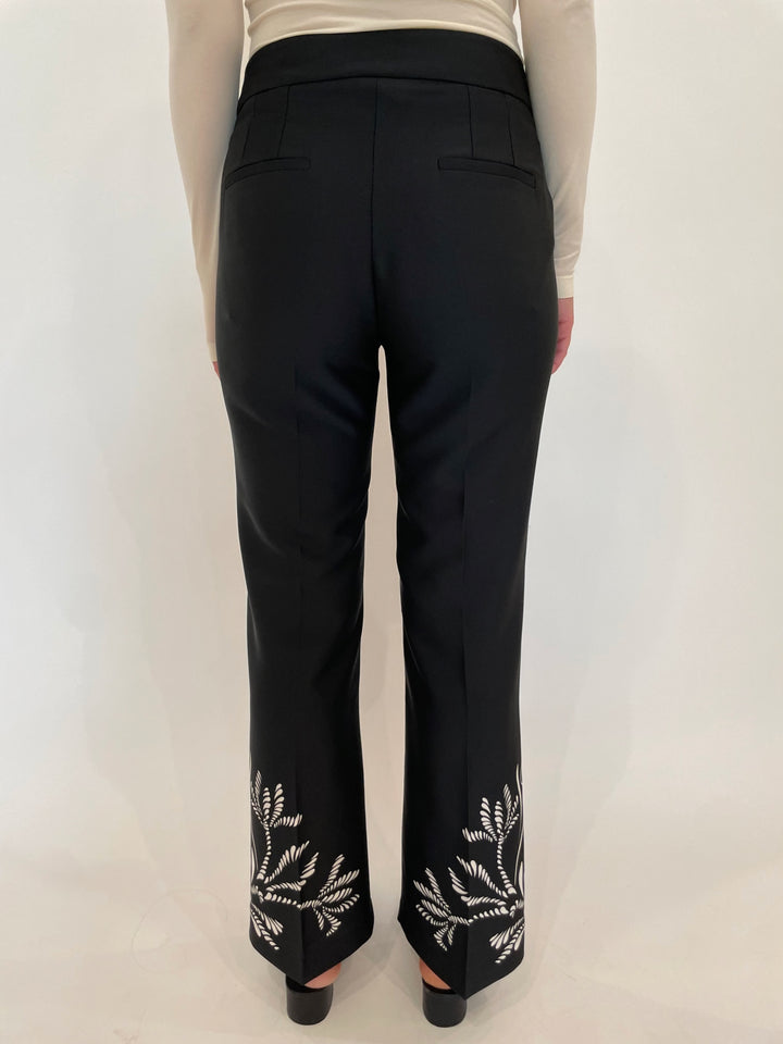 Marella Egizio Satin Pants in Black Placed available at Barbara Katz