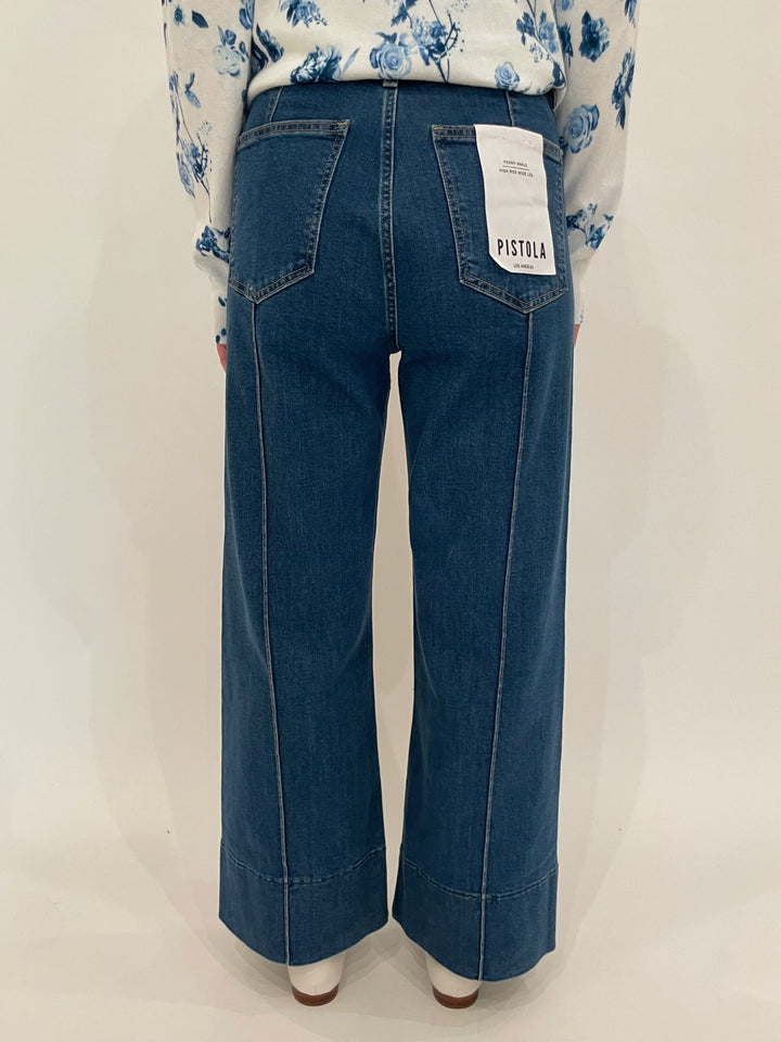 Pistola Penny Pintuck Wide Leg Jeans in Country Club available at Barbara Katz