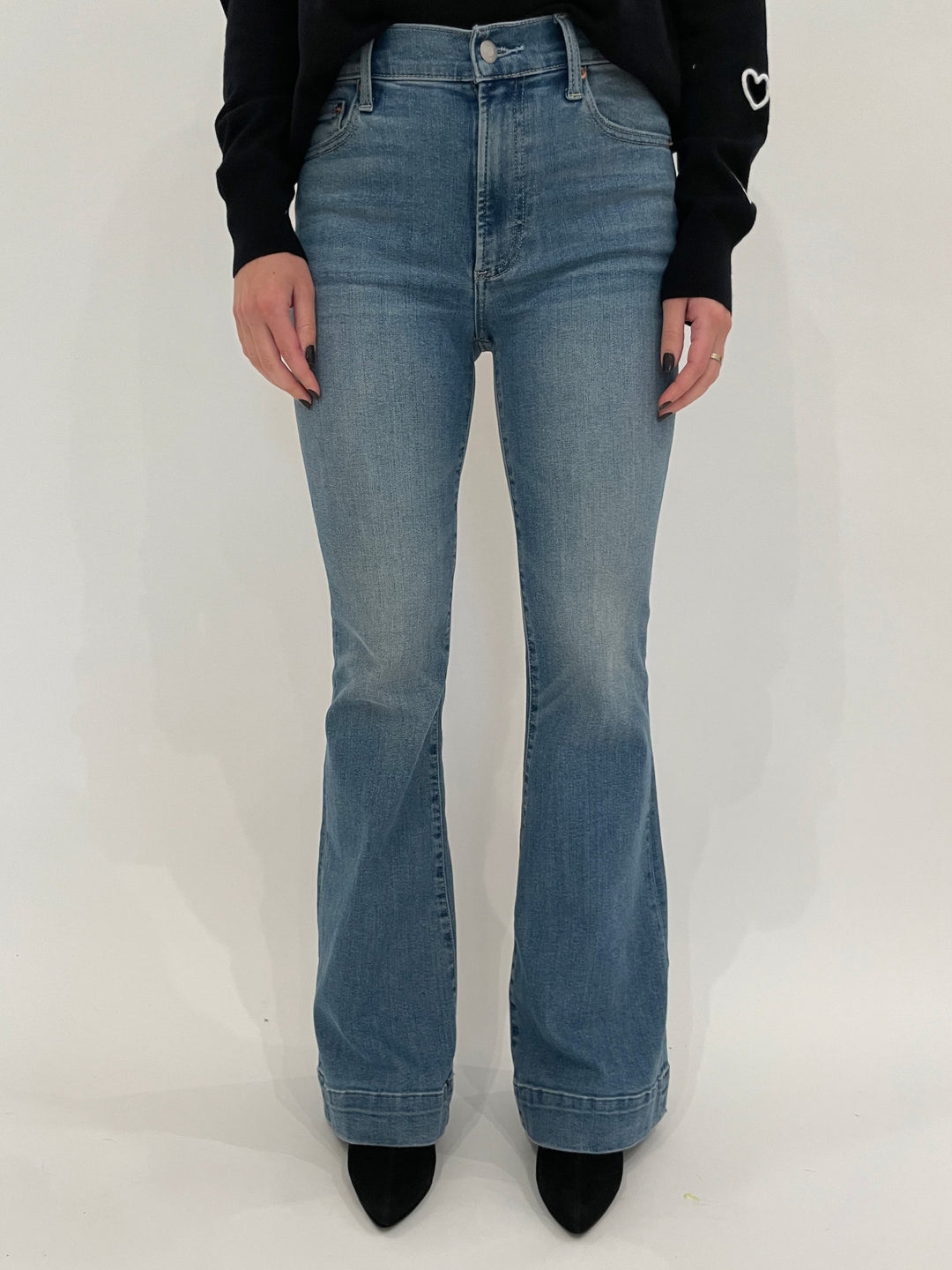 Pistola Denim Kinsley Mid Rise Ultra Flare Jeans in Essay available at Barbara Katz