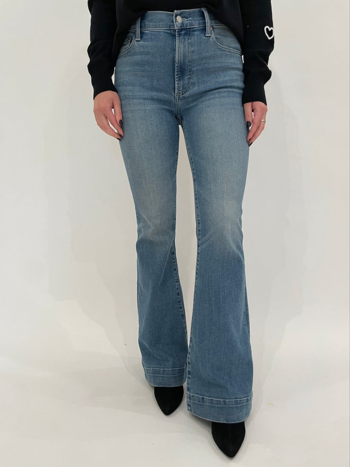 Pistola Denim Kinsley Mid Rise Ultra Flare Jeans in Essay available at Barbara Katz