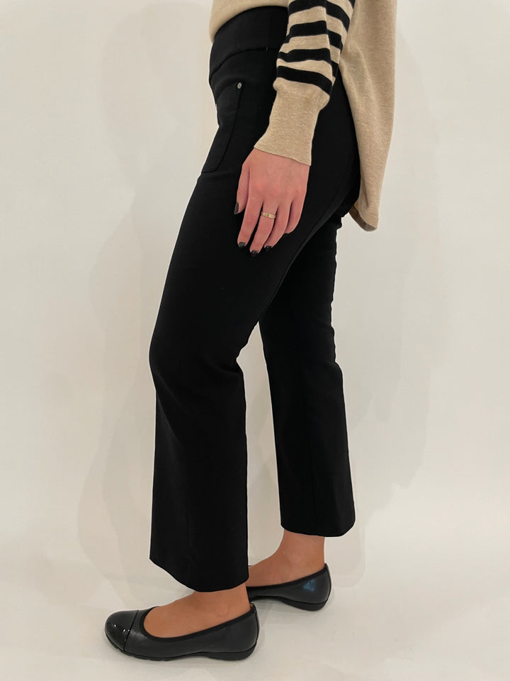 Elliott Lauren Baby Boot Pull-On Pants  With Patch Pocket in Black with Gabor Cap Toe Ballet Flats in Black available at Barbara Katz