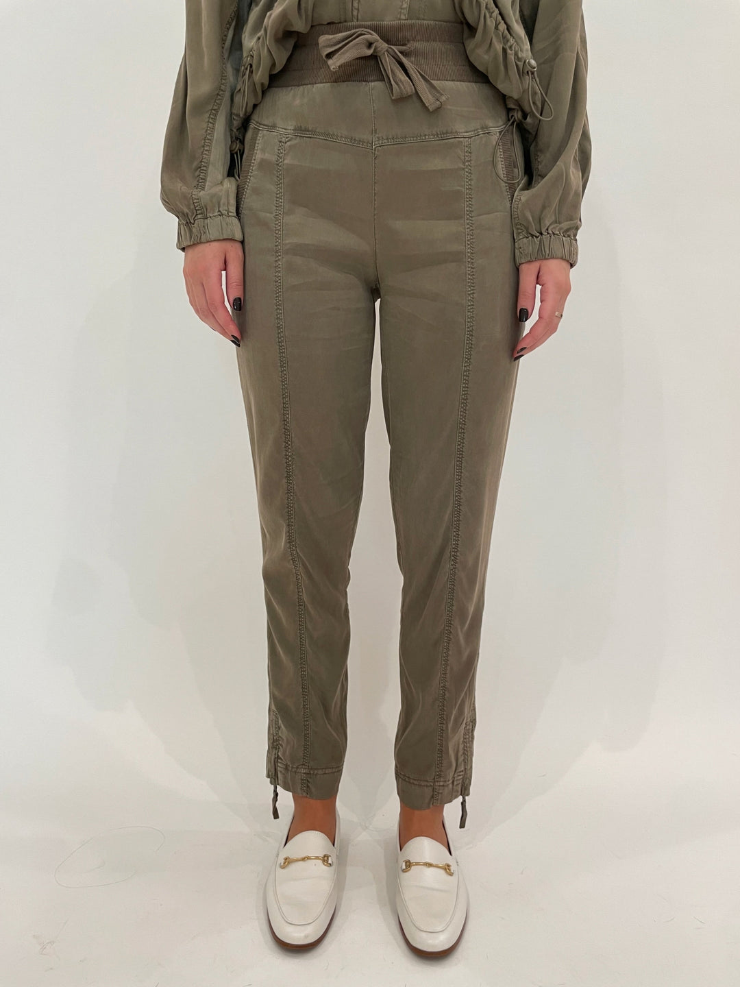 Marrakech Melody Stretch Cupro Jogger in Oregano available at Barbara Katz