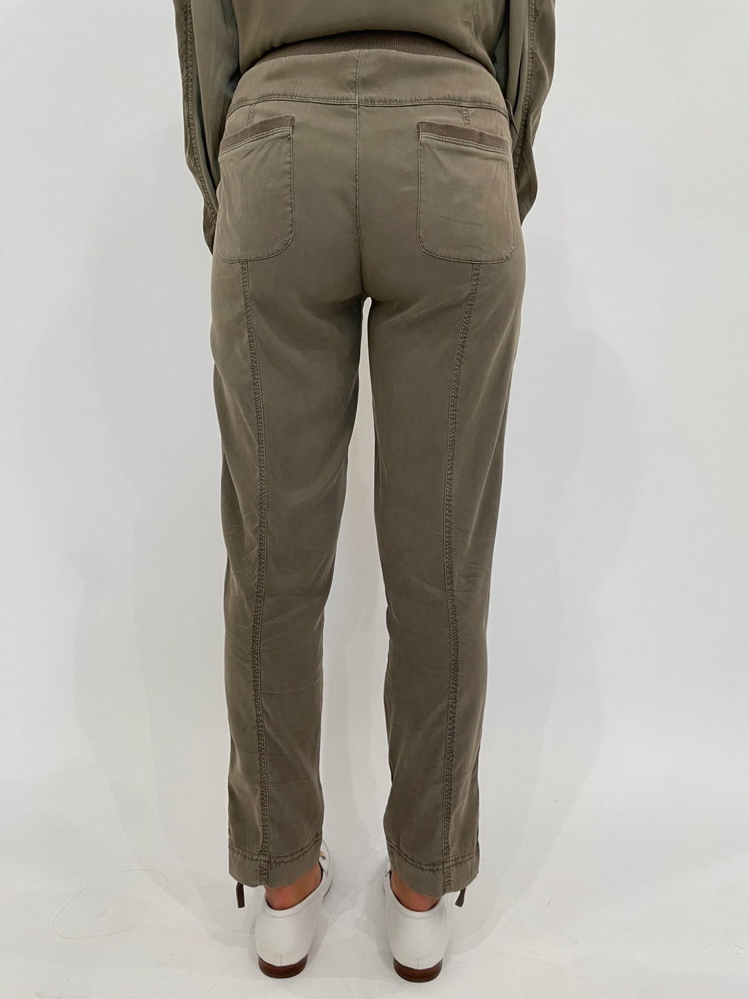 Marrakech Melody Stretch Cupro Jogger in Oregano available at Barbara Katz