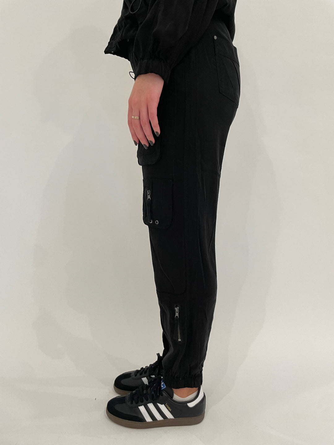 Marrakech Cabo Cupro Cargo Pants in Black available at Barbara Katz