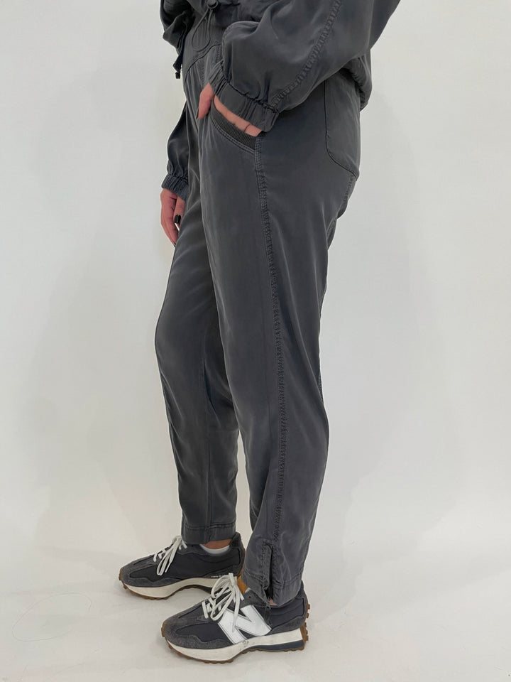 Marrakech Melody Stretch Cupro Jogger in Gunmetal available at Barbara Katz