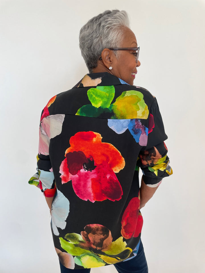 Stine Goya Watercolor Bloom Long Sleeve Shirt available at Barbara Katz