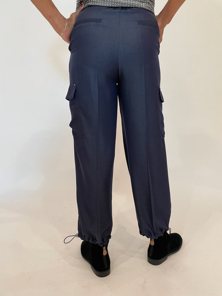 Lysse Monique Tailored Cargo Pants in Solid Indigo available at Barbara Katz