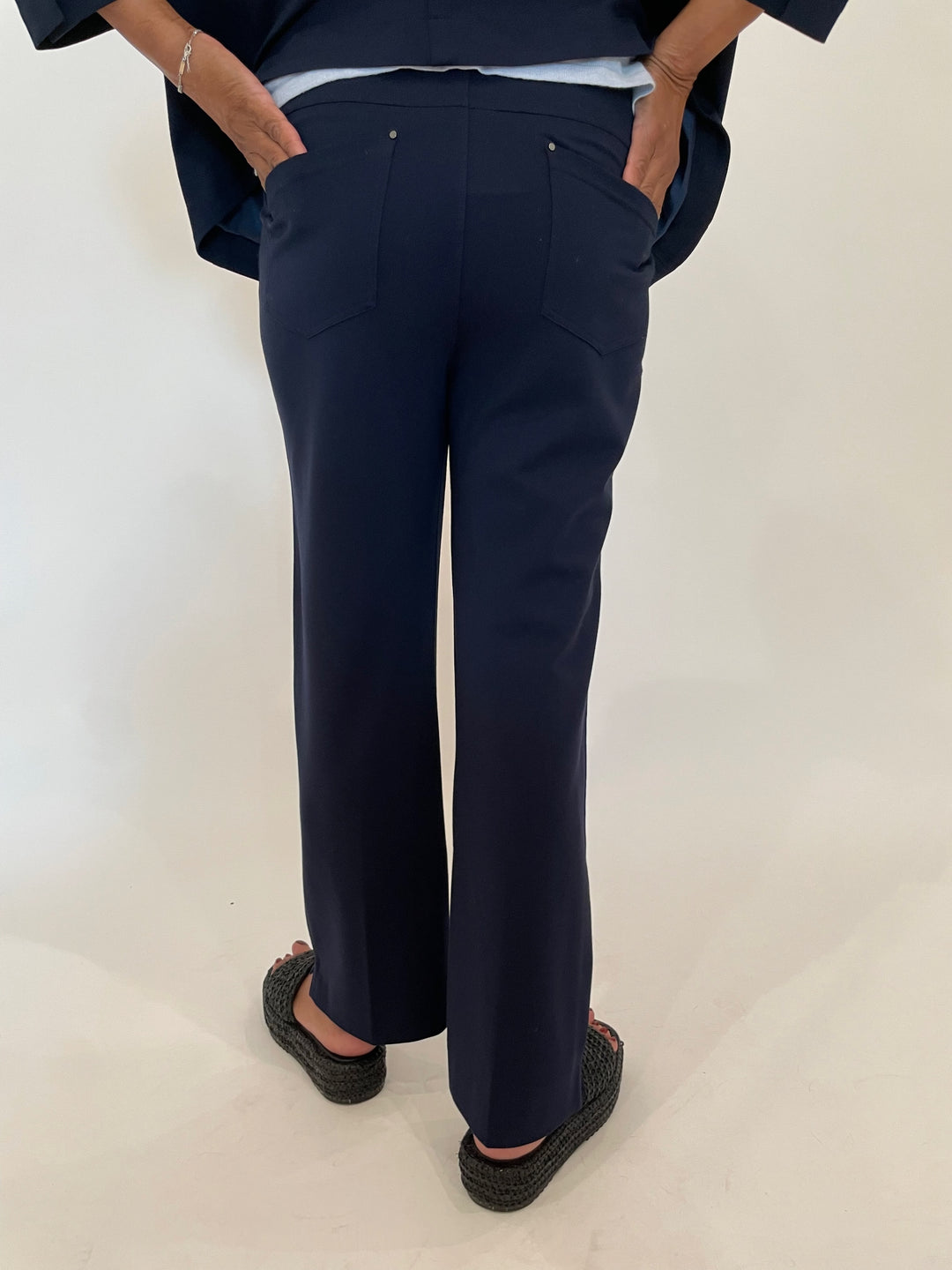 Lysse Baby Bootcut Ankle Pants in True Navy available at Barbara Katz