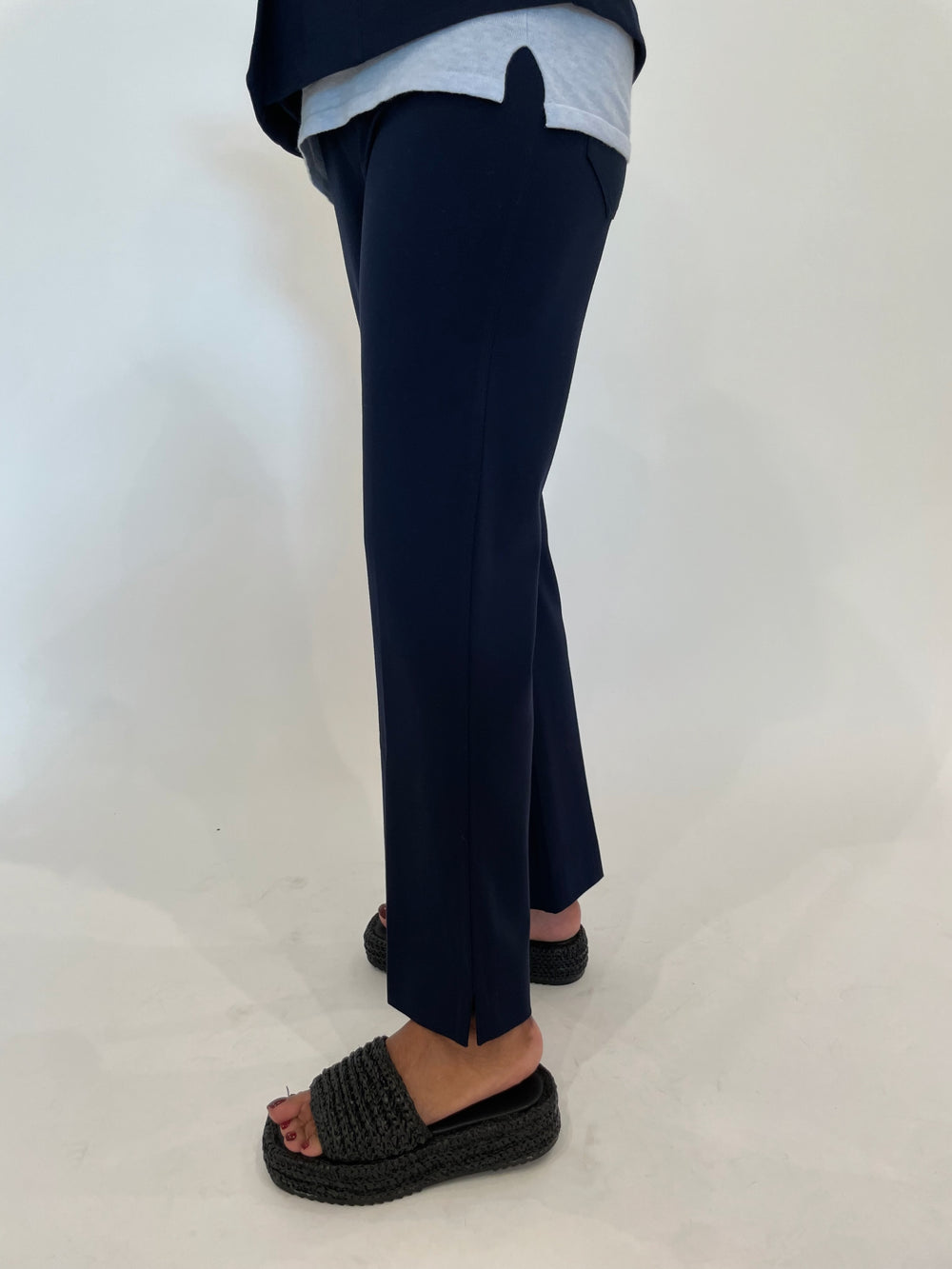 Lysse Baby Bootcut Ankle Pants in True Navy available at Barbara Katz