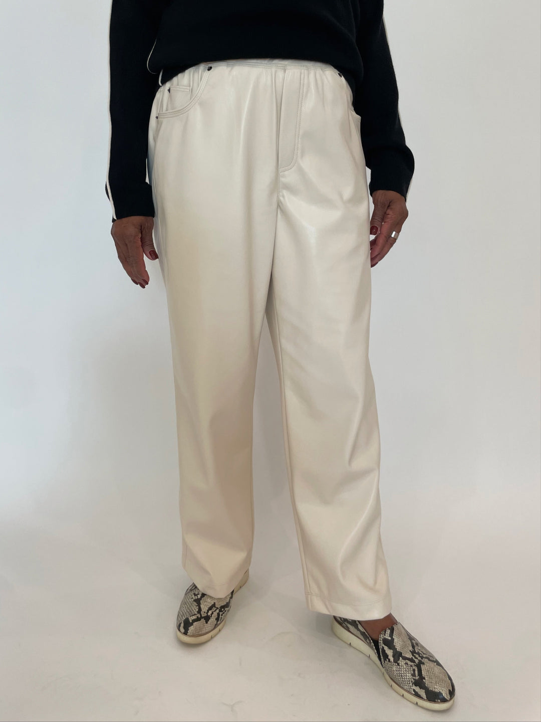 Melissa Nepton Andrew Vegan Wide Leg Pants in Cream available at Barbara Katz