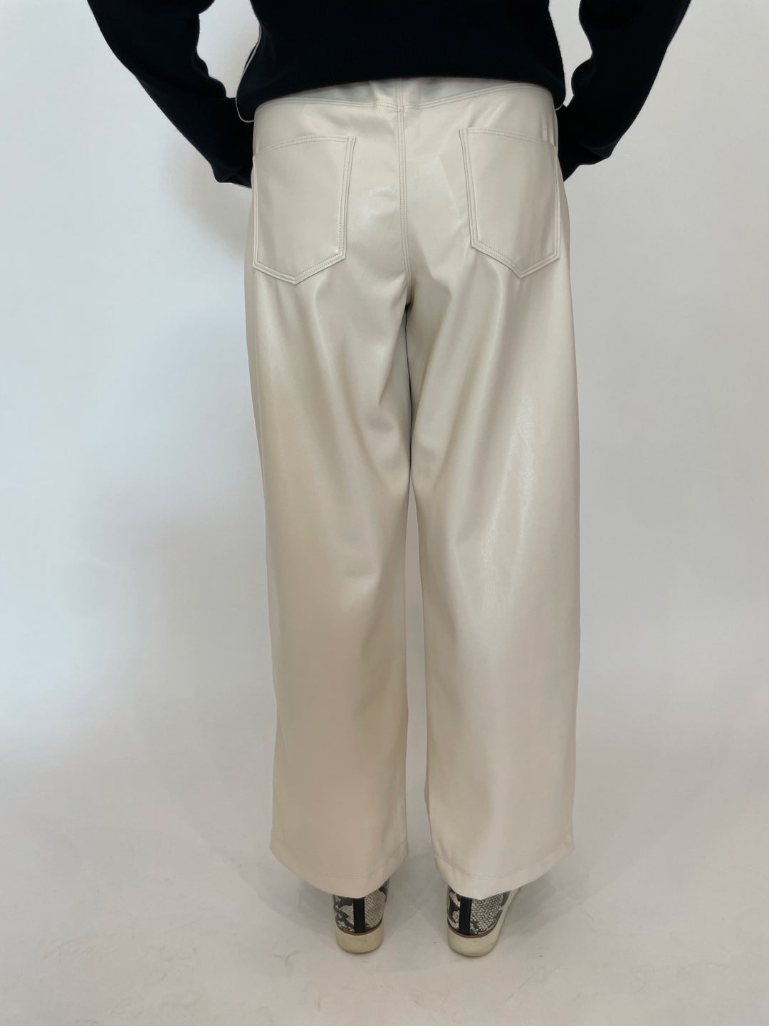 Melissa Nepton Andrew Vegan Wide Leg Pants in Cream available at Barbara Katz