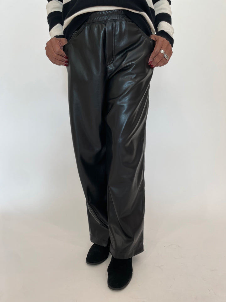 Melissa Nepton Andrew Vegan Wide Leg Pants in Black available at Barbara Katz