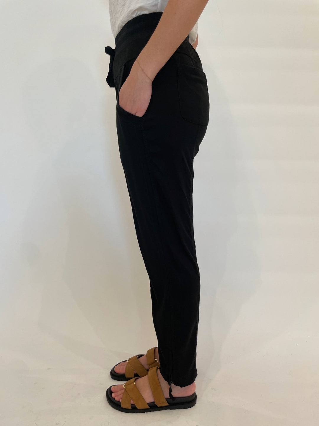 Marrakech Melody Stretch Cupro Jogger in Black available at Barbara Katz