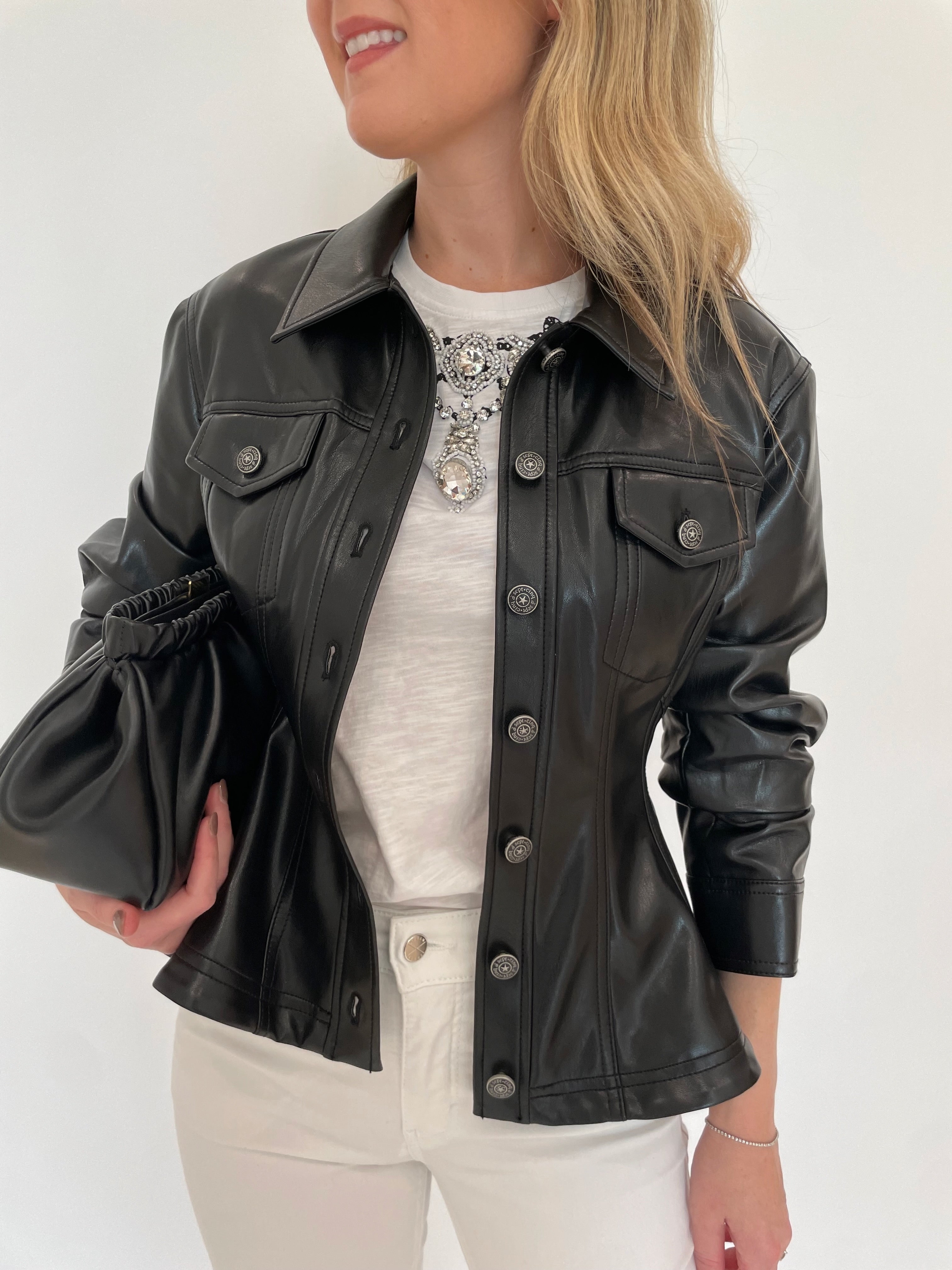 Peplum leather jacket forever 21 best sale