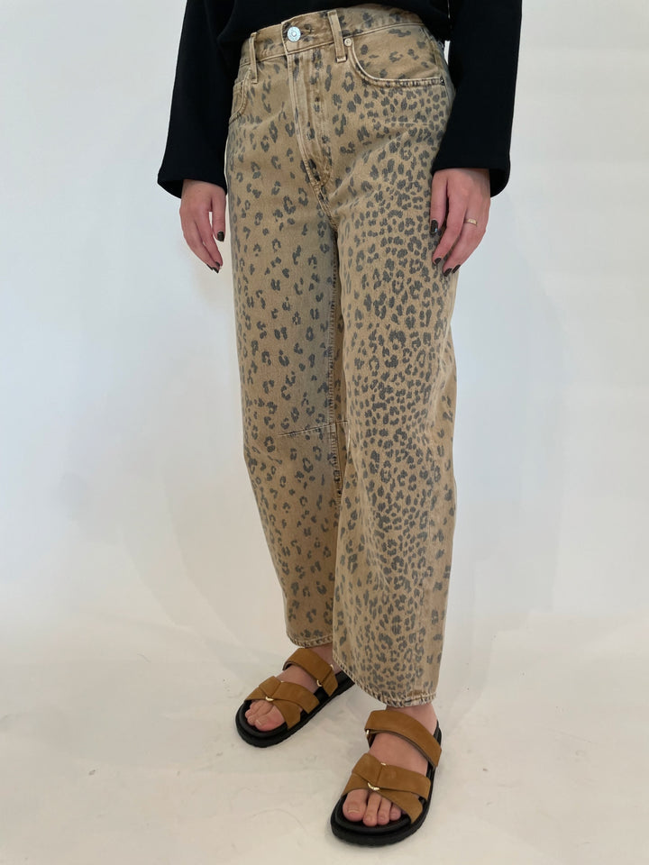 Citizens of Humanity Miro Barrel Leg Relaxed Jeans in Natural Cheetah available at Barbara Katz