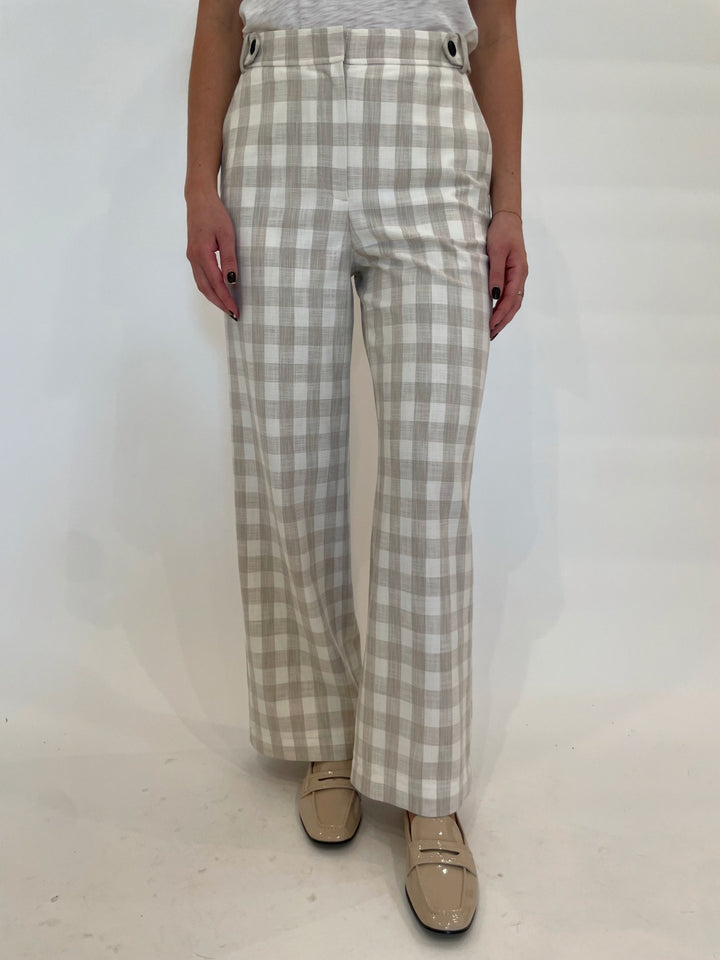 Simkhai Sand Gingham Kennedy Cropped Pants available at Barbara Katz