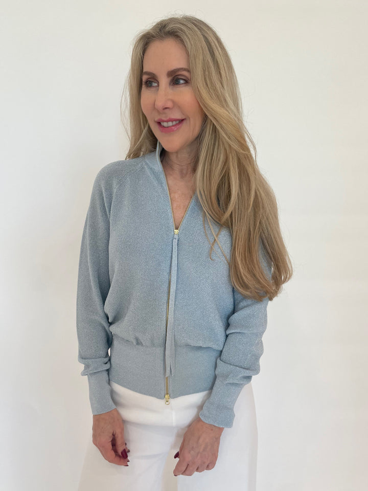 Marella Glamour Porto2 Cardigan in Ice Blue available at Barbara Katz