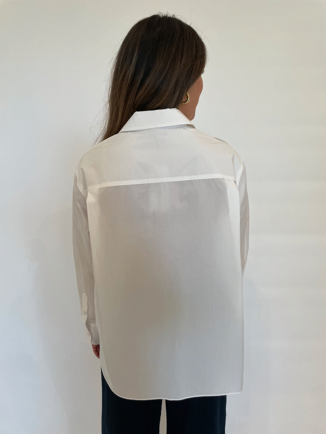 Marella Ketch Poplin Blouse in White available at Barbara Katz