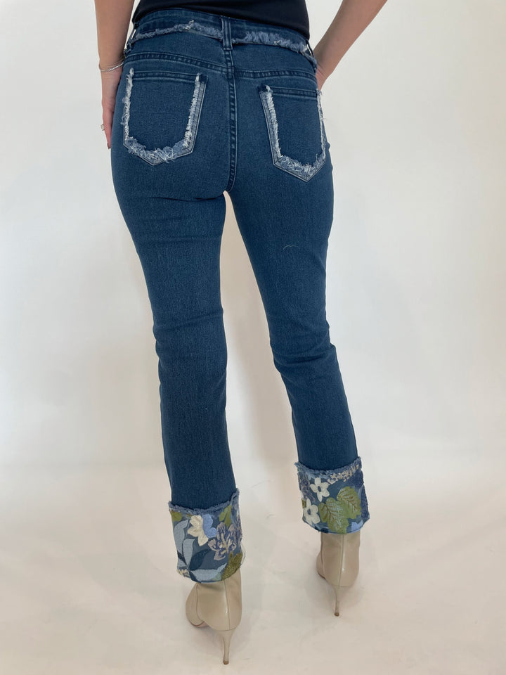 BK Gloria Sequin Fold Denim Jeans available at Barbara Katz