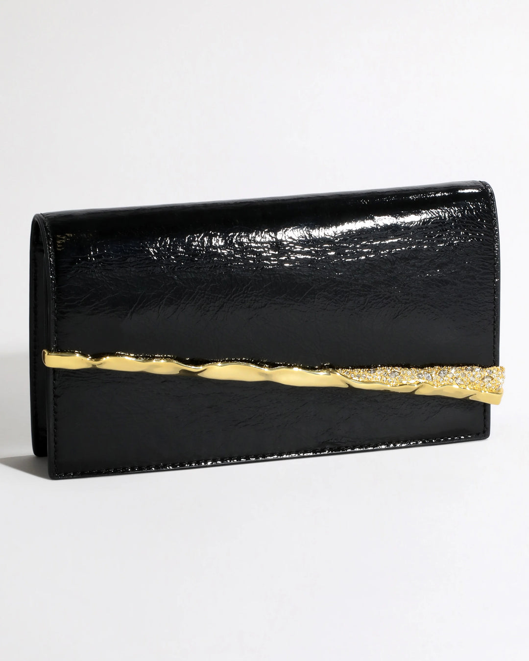 Alexis Bittar Black & Gold Angular Convertible Crossbody Bag available at Barbara Katz